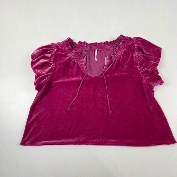 Free People Tops Free People Terese Top Womens Size Small Velvet Velour - Picture 4 of 12